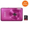 Canon IXUS130 IS Pink 14.1 MP 4X Zoom Digital Camera with 2 GB SD Memory Card