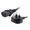 C2G Universal Power Cord - Strømkabel - IEC 320 EN 60320 C13 - BS 1363 (han) - 50 cm (19.69'') - støbt - sort