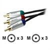 COMPONENT VIDEO CABLE 5METER ,24K GOLD CONNECT. RCA X 3