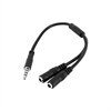 StarTech.com 3.5mm 4 Pin to 2x 3 Pin 3.5mm Headset Splitter Adapter - Audio-Splitter - 28 AWG - Mini-Phone Stereo 3.5 mm (M) - Mini-Phone Stereo 3.5 mm (W) - Schwarz