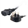 C2G Universal Power Cord - Stromkabel - IEC 320 EN 60320 C13 - BS 1363 (M) - 50 cm - geformt - Schwarz