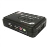 2 Port Black USB KVM Switch Kit with Audio and Cables