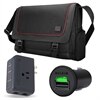 Messenger Bundle with Travel Surge Protector and Car Charger for MP3 and SmartPhones