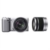 Sony NEX-5R Silver 16.1 MP Compact Interchangeable Lens Camera Bundle with Wi-Fi, Tiltable LCD, 18-55mm and 55-210mm f/4.5-6.3 Telephoto Lens