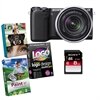 Sony NEX-5R 16.1 MP Compact Interchangeable Lens Camera - Black Bundle with 18-55mm Lens, 8GB SD Card and Photo Creativity Suite
