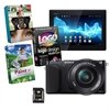 Sony NEX3N 16.1 MP Interchangeable Lens Compact Camera Bundle with 16-50mm Power Zoom Lens, Xperia 16GB Tablet, 16GB Class 10 SD Card and Photo Creativity Suite