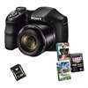 Sony Cybershot DSC-H200 Black 20.1MP Camera Bundle with 26X Optical Zoom, 16GB Class 10 SD Card and Photo Creativity Suite
