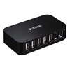7-port D-Link DUB-H7BL 7-Port USB 2 Hub - Hub - 7 x Hi-Speed USB - desktop