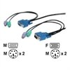 StarTech.com 3-in-1 Universal Ultra Thin PS/2 KVM Cable - Keyboard / video / mouse (KVM) cable - 6 pin PS/2, HD-15 (M) - 6 pin PS/2, HD-15 - 3 m - for StarTech.com 1U 15, 1U 20, 2, 4, 8, Dual...
