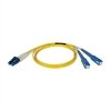 LC/SC Duplex Singlemode Fiber Yellow Patch Cable - 3 ft