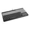SPOS QWERTY USB Keyboard with 3-Track Magnetic Stripe Reader and Touchpad - Black