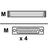 4-Port AccelePort Xp DTE DB-25M Straight Fan-out Cable