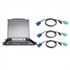 17-inch LCD Console with 8-Port USB/PS2 KVMP Switch and 8 USB KVM Cables