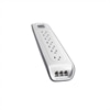 7-outlet Surge Protector with 6 ft Power Cord with Telephone Protection