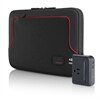Belkin Evo Laptop Sleeve Netbook Bundle - Fits Laptops with Screen Sizes Up to 10-inch Black/Red and Travel Surge Protector