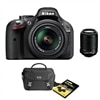 Nikon D5200 24.1 MP Digital SLR Camera Bundle with AF-S DX NIKKOR 18-55 mm Lens kit and 55-200 mm f/4.0-5.6 AF-S DX Zoom Nikkor Lens - Black, Fast Fun, Easy 5 DVD and D-SLR System Case
