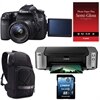 Canon EOS 70D 20.2 MP Digital SLR Camera bundle with EF-S 18-55mm IS STM lens, Pixma PRO-100 InkJet Printer, Semi-Gloss Paper, DSLR Sling and Kingston 16GB Memory Card