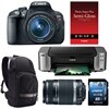 Canon EOS Rebel T5i 18.0 MP Digital SLR Camera bundle with EF-S 18-55mm IS STM lens, EF-S 55-250mm f/4-5.6 IS Telephoto Lens, Pixma PRO-100 InkJet Printer, Semi-Gloss Paper, DSLR Sling and Kingston 16GB Memory Card