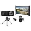 Dell Mobile Projector - M115HD and 27-inch Pico Video Spectra 1.5 Projection Screen with Wireless Dongle and Wireless Presenter with Laser Pointer and Mini-Tripod