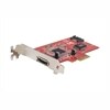 StarTech.com 1 Port eSATA + 1 Port SATA PCI Express SATA Controller Card - Controlador de almacenamiento (RAID) - 2 Canal - SATA 3Gb/s / eSATA 3Gb/s perfil bajo - 300 MBps - RAID JBOD - PCIe x1 - para P/N: SAT3540ER, SAT3540ERGB