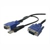 StarTech.com 2-in-1 Ultra Thin USB KVM Cable - Cable de teclado / vídeo / ratón / USB - 4 PIN USB tipo A, HD-15 (M) - HD-15 (M) - 1.83 m - negro - para P/N: RKCONS1716GB, SV841HDIEEU, USB-PS2, SV831DUSBU, SV831DUSBAU, SV431DUSBU, SV1631DUSBU, SV565UTPEU