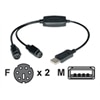 Tripp Lite - Adaptateur clavier/souris - PS/2 6 broches (F) - USB à 4 broches, type A (M) - noir