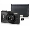Canon PowerShot ELPH 520 HS Noir Appareil photo Bundle avec Zoom optique 12x, Carte mémoire 4 Go et étui en cuir