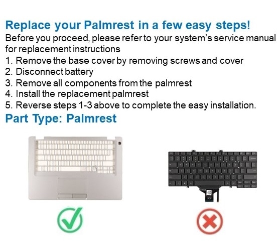 Dell Palmrest Assembly With Daughterboard Touch Pad And Ush Board