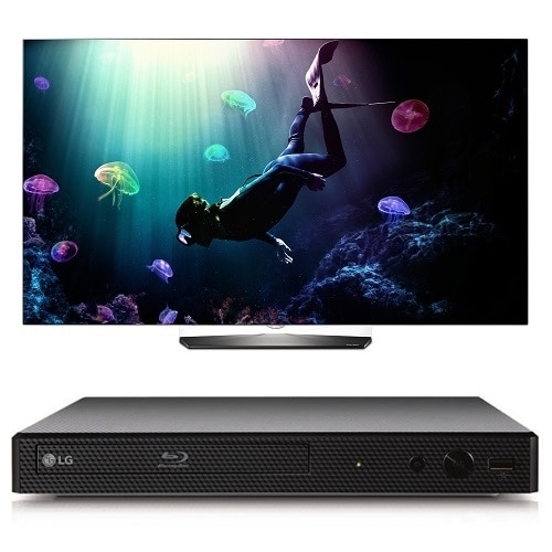 LG Oled 65 Inch 4K Ultra HD Smart TV OLED65B6P UHD TV with BP155 Blu-ray Disc Player Bundle - OLED65B6P/LGBP155