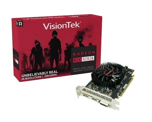 VisionTek Radeon RX 550 Graphics Card Radeon RX 550 2 GB GDDR5