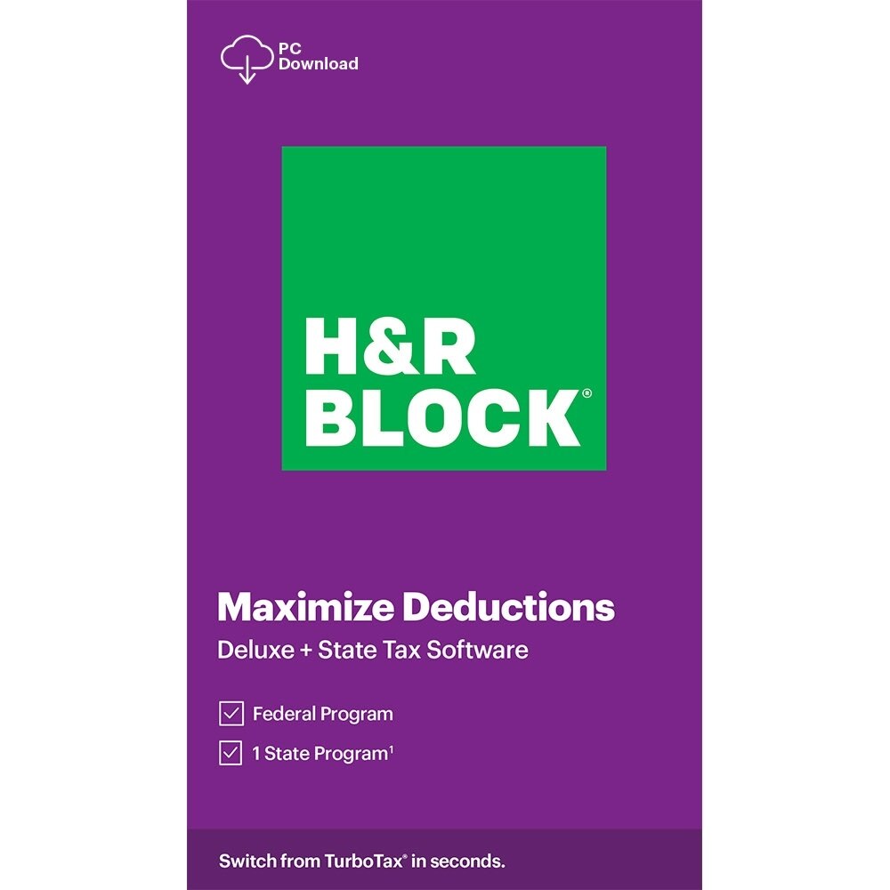 H&R Block Tax Software Deluxe + State 2020 Windows H&R Block Tax Software Deluxe + State 2020 Windows