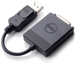 Dell DisplayPort to DVI (Dual-Link) adapter. Product Shot