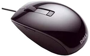 Dell Laser Scroll USB (6 Buttons) Silver and Black Mouse Product Shot