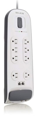 Belkin 8-Outlet Surge Protector with 6-Foot Power Cord with Telephone Protection Product Shot