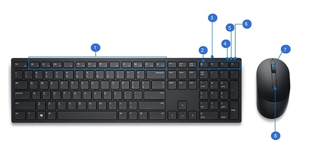 Mouse y teclado inalámbricos Dell Pro KM5221W