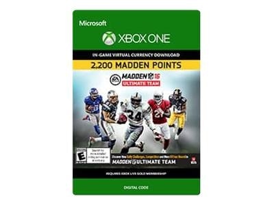 Microsoft Corporation Madden NFL 16 2 200 Points Xbox One Digital Code