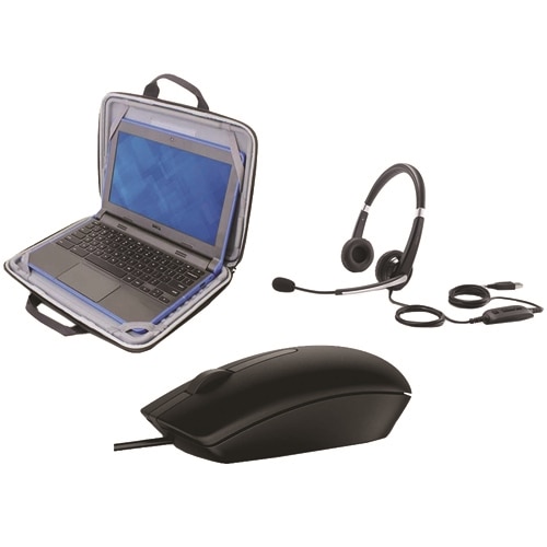 Dell Education Work In Case S with Optical Mouse MS116 Black and Pro Stereo Headset UC300 Lync Optimized 00001