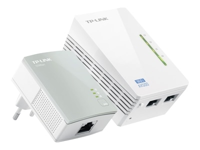 TP Link TL WPA4220KIT AV500 2 Port Wifi Powerline Adapter Starter Kit bridge 802.11b g n wall pluggable