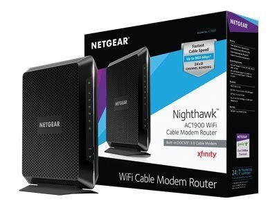 Netgear Nighthawk C7000 Wireless router cable mdm 4 port switch GigE 802.11a b g n ac Dual Band C7000 100NAS