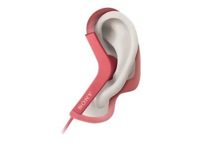 Sony Corporation Sony MDR AS210 Sport earphones ear bud over the ear mount 3.5 mm jack pink MDRAS210 P