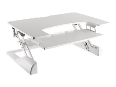 Ergotech Freedom Desk Stand for 2 LCD displays keyboard mouse plastic metal white desktop stand FDM DESK W 30