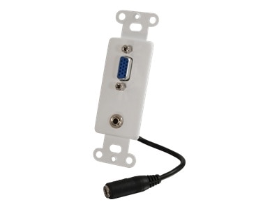 CablesToGo C2G VGA and 3.5mm Audio Pass Through Decorative Style Wall Plate White mounting plate