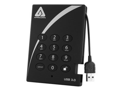 Apricorn Aegis Padlock portable 4TB USB 3.0 external hard drive A25 3PL256 S4000