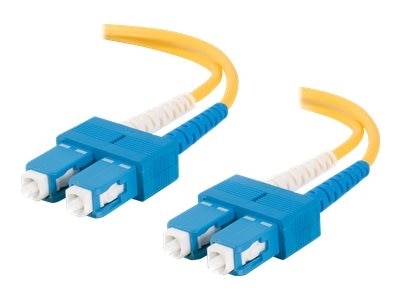 CablesToGo C2G 2m SC SC 9 125 OS1 Duplex Single Mode PVC Fiber Optic Cable Yellow patch cable 6.6 ft 20455
