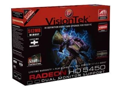 VisionTEK Radeon 5450 SFF 512MB DDR3 3M 2x DVI I miniDP 900529