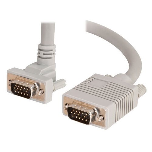 CablesToGo C2G Premium 50ft Premium Shielded HD15 Sxga M M Monitor Cable with 90ï¿½ Upward Angled Male Connector VGA cable 50 ft 52006