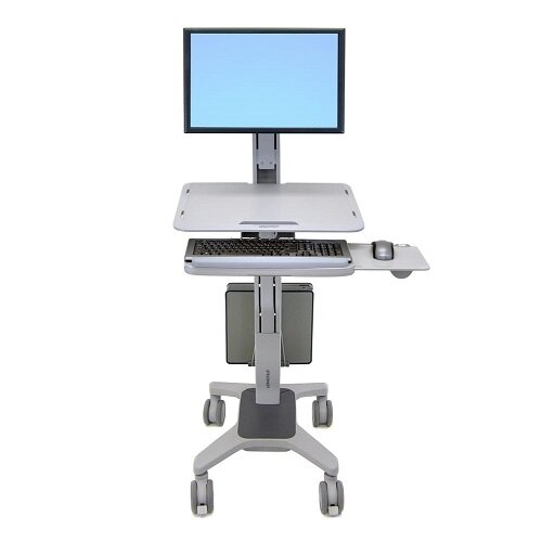 Ergotron WorkFit C Mod Single Display Sit Stand Workstation cart