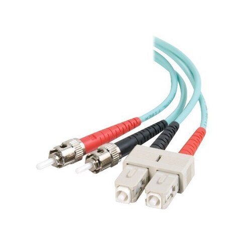 CablesToGo C2G 3m SC ST 10Gb 50 125 OM3 Duplex Multimode PVC Fiber Optic Cable Aqua patch cable 10 ft aqua 36113