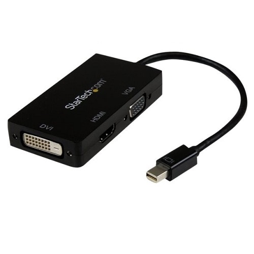 Startech.COM Travel A V Adapter 3 in 1 mDP to VGA DVI Hdmi Converter Video converter DisplayPort black MDP2VGDVHD