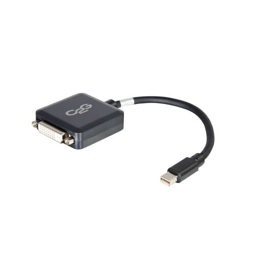 CablesToGo C2G 8in Mini DisplayPort to DVI Adapter Thunderbolt to DVI D Converter M F Black DisplayPort cable 8 in 54311